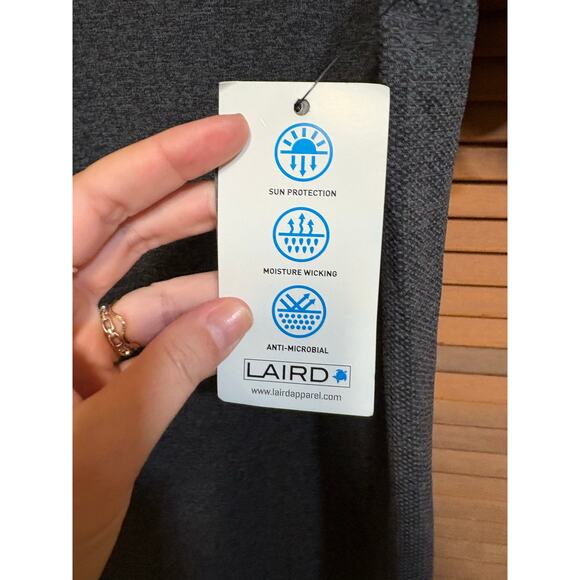 New NWT Laird Heathered Charcoal Grey Hyper 4 Sun Protection Wicking Polo - L - Picture 7 of 10